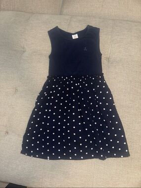 GAP Navy Sleeveless Polka Dot Dress